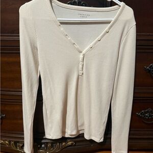 Women's Cream Long Sleeve Top